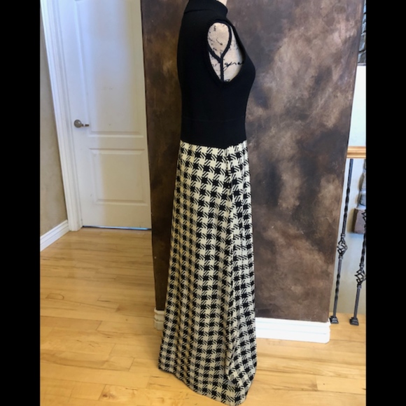 VTG Houndstooth dress long sleeveless tall sweater - Picture 3 of 8